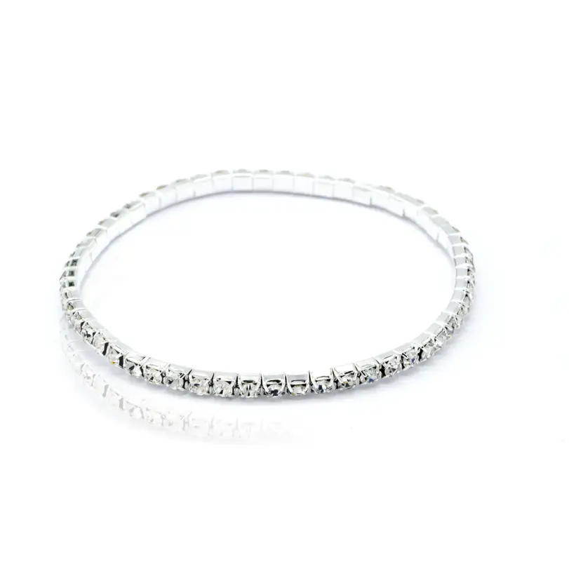 Tobillera de tenis con diamantes de imitación a la moda para mujer, cadena elástica de cristal multicapa en la pierna, pulsera de tobillo para playa de verano, joyería 3