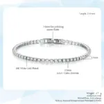 Pulsera de tenis Multicolor para mujer y hombre, brazalete de circonia cúbica de 2,5mm, cadena de tenis de diseño, joyería de boda, KC128 6