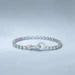 100% Plata de Ley 925 crear moissanita fiesta moda mujer pulsera de cadena joyería de Boutique anillo de boda 2