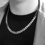 Collar de plata de ley 925 para hombres y mujeres, cadena clásica de 6MM de 16/18/20/22/24 pulgadas, joyería de lujo, regalos de boda y Navidad 1