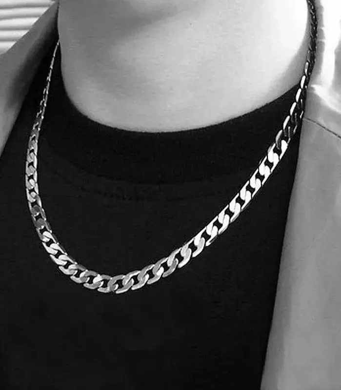 Collar de plata de ley 925 para hombres y mujeres, cadena clásica de 6MM de 16/18/20/22/24 pulgadas, joyería de lujo, regalos de boda y Navidad 1
