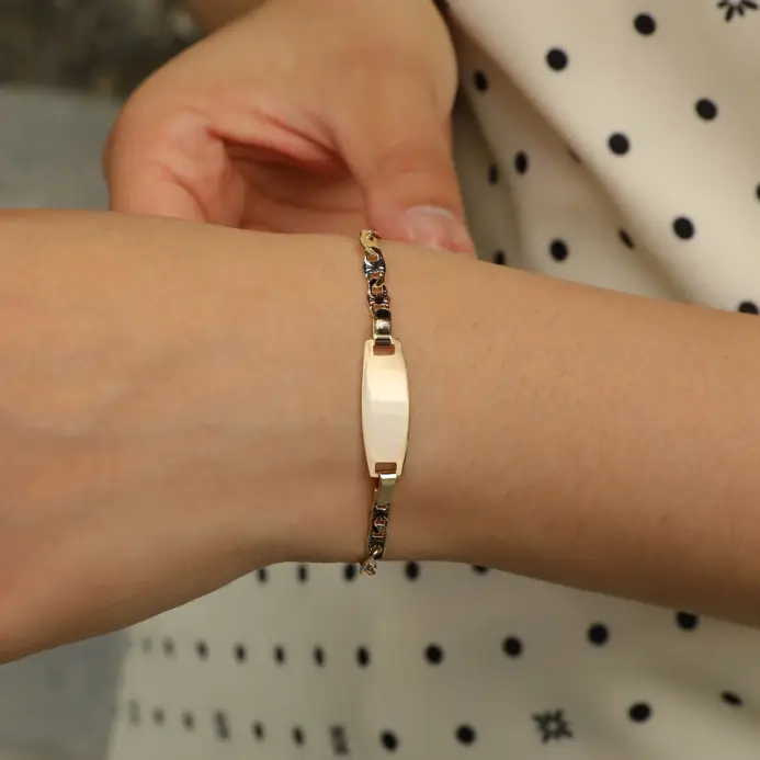 Pulseras de bebé personalizadas sin Vnox para recién nacidos, niñas y niños, pulseras de cobre chapadas en oro de 3 tonos, regalo de joyería antialérgica 2