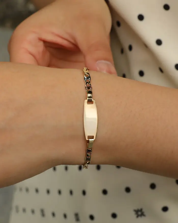 Pulseras de bebé personalizadas sin Vnox para recién nacidos, niñas y niños, pulseras de cobre chapadas en oro de 3 tonos, regalo de joyería antialérgica 2