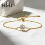 Pulsera de plata de ley 925 con moissanita de color D, corte redondo, chapada en plata, oro blanco, joyería de moda, regalo de aniversario para mujer 5 Pulsera de plata de ley 925 con moissanita de color D, corte redondo, chapada en plata, oro blanco, joyería de moda, regalo de aniversario para mujer 5
