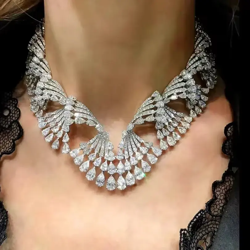 Conjuntos de Joyería de Boda para Mujer, Originales, Nuevos, 4 Piezas, Missvikki, Brillantes, Lujosos, Collar, Brazalete, Aretes, Anillo 3