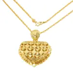 Collar con colgante de estrella de oro puro 24K 9999 de lujo para damas 5