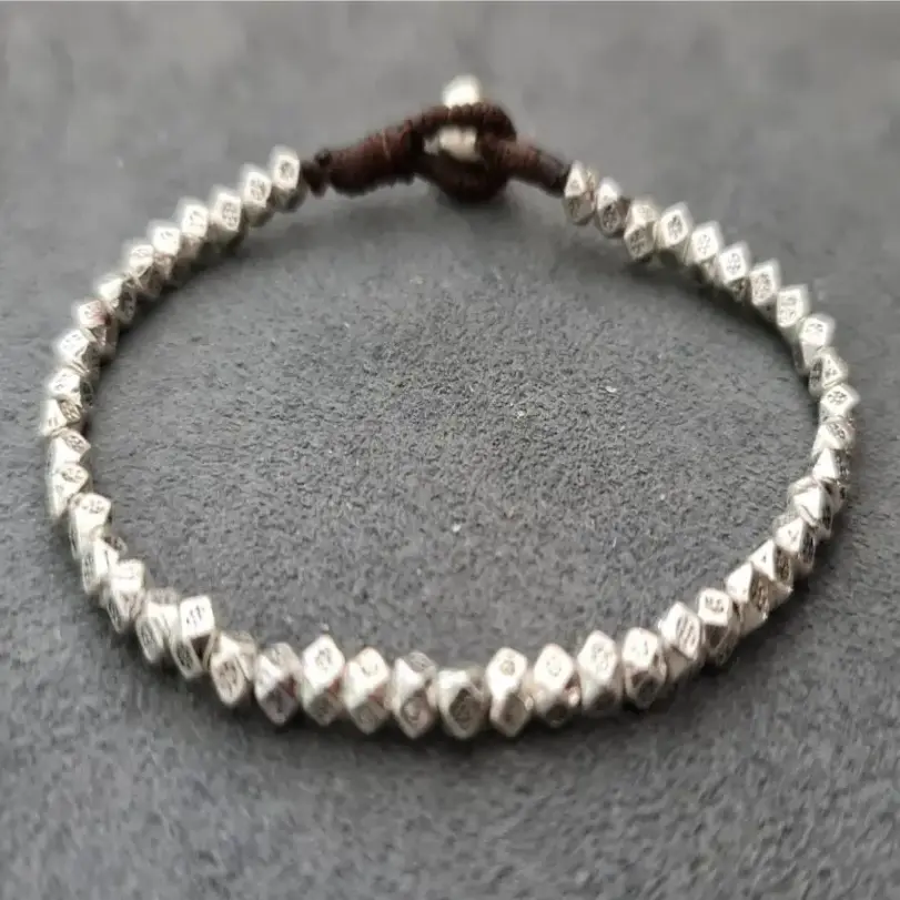 Pulsera de cuentas de plata 925 hecha a mano, pulsera con botón para hombre, cuentas de oración de Ramadán, regalo de vacaciones de meditación para mujer, uso diario 3