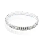Tobillera de tenis con diamantes de imitación a la moda para mujer, cadena elástica de cristal multicapa en la pierna, pulsera de tobillo para playa de verano, joyería 4