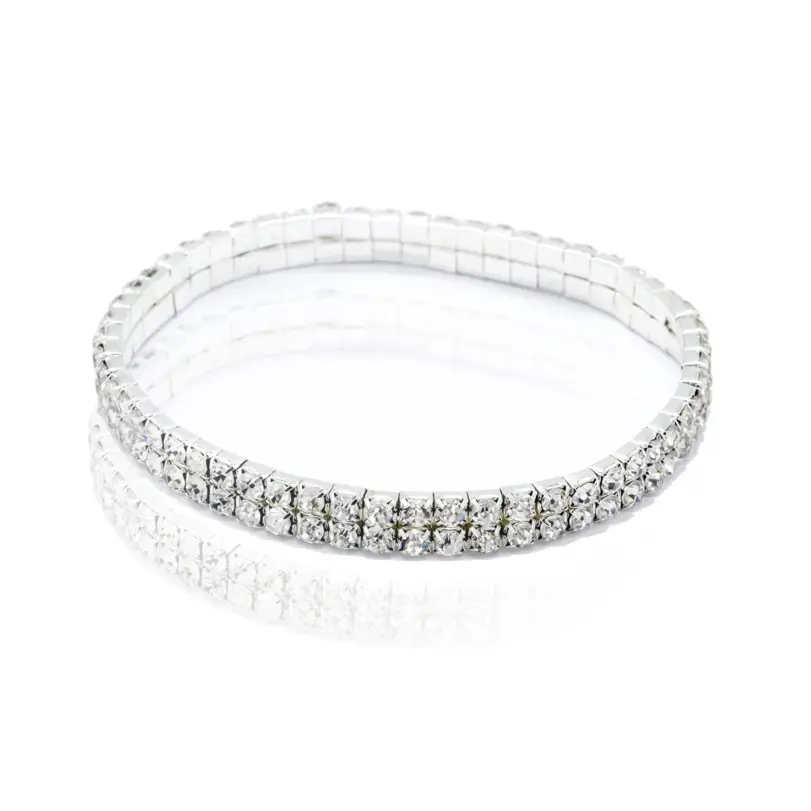 Tobillera de tenis con diamantes de imitación a la moda para mujer, cadena elástica de cristal multicapa en la pierna, pulsera de tobillo para playa de verano, joyería 4