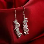 Pendientes colgantes con cuentas de uva creativas de color plateado para mujer, regalos finos de fiesta a la moda, joyería noble elegante 5