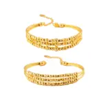 9999 Tienda de oro real de 24 quilates Pulsera de mujer del mismo estilo con tres círculos brillantes ajustable AU750 Regalo de cumpleaños Luxu de moda 5