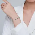 Ailmay-pulsera de plata de ley 925 con circonita cúbica para mujer y niña, brazalete clásico de lujo, joyería fina antialérgica 2