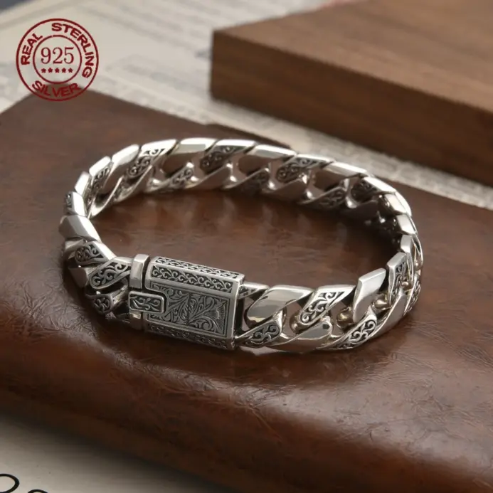 🌿 Pulsera "Tang Dynasty Punk" – Plata S925 Sólida de Autor 1