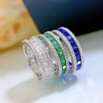 OEVAS-Anillos cuadrados clásicos con incrustaciones de plata de ley 100% 925, diamantes de alto contenido de carbono para mujer, joyería fina de compromiso 5