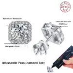 Pendientes Neetim Real de moissanita de Color D de 0,5-1 quilates para mujer, pendientes brillantes de 100% Plata de Ley 925, joyería de boda 5