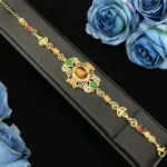 Juego de Joyería de Lujo para Mujer Falair, con Circonitas Simuladas, Brazalete, Anillo, Collar y Aretes de Cobre Dorado, Joyería Elegante para Uso Diario 4