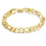 Pulsera de oro de 8 pulgadas, pulsera de cadena Figaro de lado completo de Color dorado/plateado de 8MM para mujer y hombre, regalo de joyería de boda a la moda 6