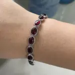 Conjunto de pulsera de plata de ley S925 con 17 granados naturales, joyería de pulsera para mujer sencilla y elegante, adecuada para uso diario 4