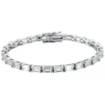 14-21cm joyería de plata maciza regalo pavé ajuste 3*5mm rectángulo impresionante circón cúbico Real 925 joyería fina pulsera de tenis 1