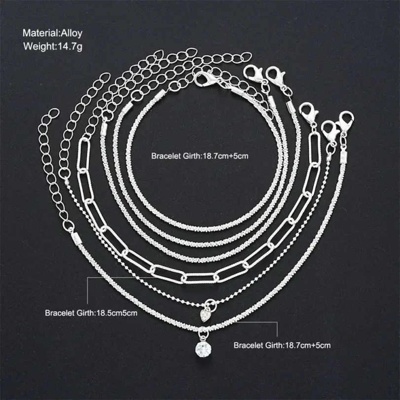 6 uds. Pulseras de diamantes de imitación de Plata de Ley 925 para mujeres y niñas, pulseras con dijes de cielo estrellado brillante coreano de lujo, joyería de fiesta 3