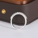 Anillo chapado en plata 925 para mujer, anillo de circón AAAA brillante Simple, joyería de plata de moda, regalo de aniversario, anillo nupcial 3