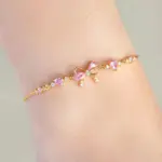 🎀 Pulsera "Pink Bow Dream" – Lazo de Cristal Rosa y Oro 18K 2