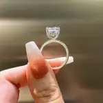 OEVAS-Juego de anillos de circón completo de 7x10mm, 3,5 CT, 100% Plata de Ley S925 para mujer, anillo de compromiso de boda, joyería fina, regalo, venta al por mayor 2