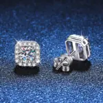 Pendientes Neetim Real de moissanita de Color D de 0,5-1 quilates para mujer, pendientes brillantes de 100% Plata de Ley 925, joyería de boda 2