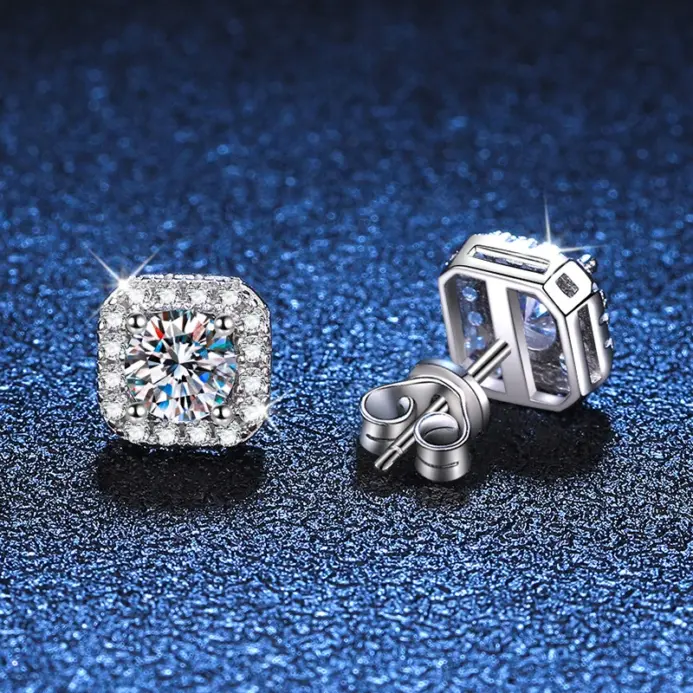 Pendientes Neetim Real de moissanita de Color D de 0,5-1 quilates para mujer, pendientes brillantes de 100% Plata de Ley 925, joyería de boda 2