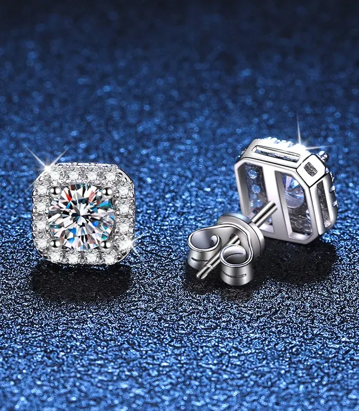 Pendientes Neetim Real de moissanita de Color D de 0,5-1 quilates para mujer, pendientes brillantes de 100% Plata de Ley 925, joyería de boda 2