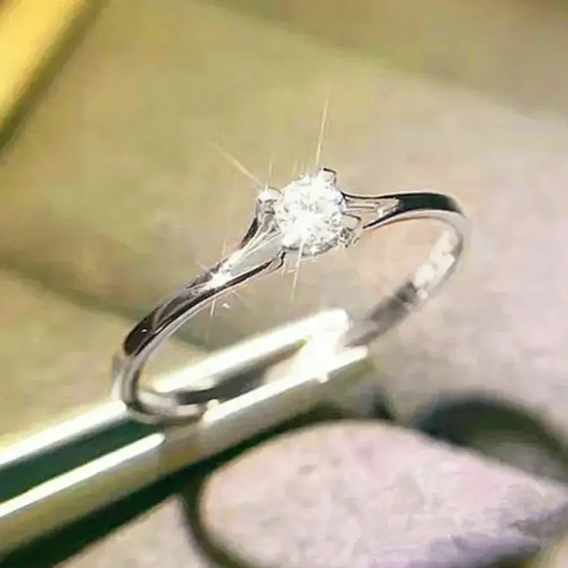 Anillos de boda minimalistas para mujer con circonita cúbica de 4MM, accesorio Simple y elegante para dedo femenino, bandas de compromiso, joyería 4