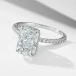 OEVAS-Juego de anillos de circón completo de 7x10mm, 3,5 CT, 100% Plata de Ley S925 para mujer, anillo de compromiso de boda, joyería fina, regalo, venta al por mayor 4