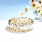 Anillos Kuololit de moissanita ovalados y esmeralda de 6,3 quilates para hombres y mujeres, anillo de plata de oro amarillo de 18 quilates, 14 quilates y 10 quilates para compromiso y boda 3