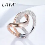 2025 Plata de Ley 925 moda de lujo Irregular de alta calidad anillo cruzado de circón regalo para hombres mujeres joyería de personalidad de fiesta 1
