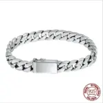 Pulsera de plata de ley 100% S925, joyería de plata Punk S925 de 8MM que nunca se decolora, regalos de joyería para hombres y mujeres 8 Pulsera de plata de ley 100% S925, joyería de plata Punk S925 de 8MM que nunca se decolora, regalos de joyería para hombres y mujeres 8