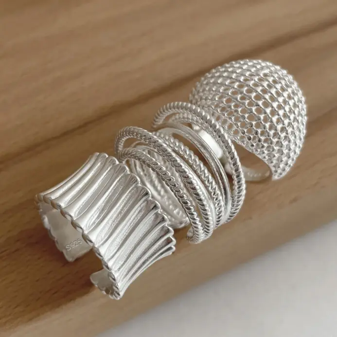 925 anillos de plata esterlina para mujer pareja minimalista hecho a mano Simple ancho Interware anillo joyería de fiesta regalo prevenir alergias 1