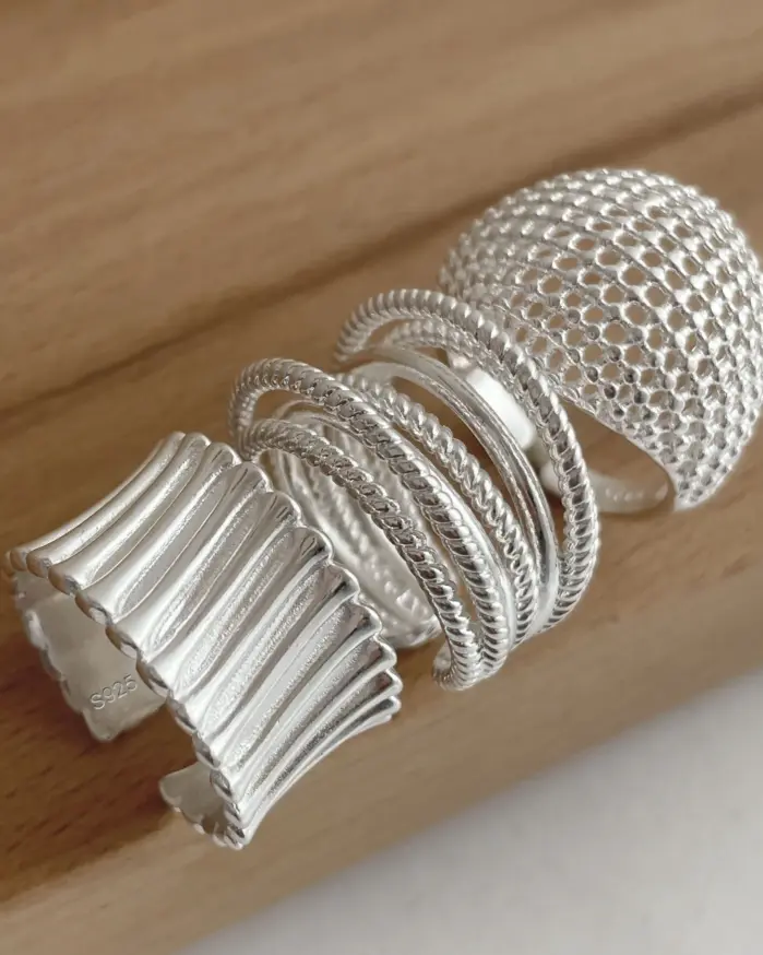 925 anillos de plata esterlina para mujer pareja minimalista hecho a mano Simple ancho Interware anillo joyería de fiesta regalo prevenir alergias 1