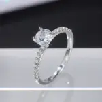 Anillo de compromiso de boda de Plata de Ley 925 para mujer, regalo de cumpleaños romántico para novia, joyería de circón de cristal a la moda 2