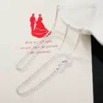 Collar de cadena lateral de Plata de Ley 925 de 40-75CM de largo y 2mm de ancho para mujer y hombre, joyería con dijes de boda a la moda 4