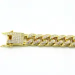 HNSP 12MM Lced Out pulsera de cadena de eslabones cubanos para hombres joyería de accesorios de Hip Hop 4