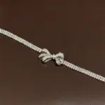 Nuevas pulseras Vintage de 100% pura Plata de Ley 925, pulsera con lazo de circonia cúbica 3a pavimentada completa para mujer, joyería de buenos de lujo 4