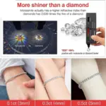 Pulsera de tenis de moissanita auténtica para mujeres y hombres, brazalete de diamantes de laboratorio de 3,0mm con certificados, joyería fina de Plata de Ley 925 6