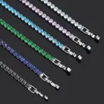 Pulsera de tenis de circón con microincrustaciones de 4mm para mujer, pulsera para hombre, accesorios de joyería para hombre, 1