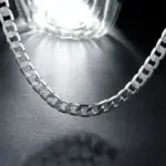 Oferta especial, collares de oro de 18 quilates, sello 925, color plata, cadena lateral clásica de 8MM para hombres y mujeres, joyería fina para fiesta de boda 6