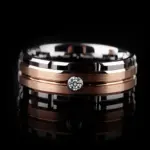 Anillo de lujo con patrón de tallado hueco de Metal para mujer, Color oro rosa, piedras de circonita, anillo de pareja, joyería de boda de compromiso nupcial, 1 pieza 2