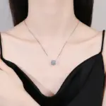 collar completo de diamantes de moissanita para mujer, colgante de plata de ley 925, cadena para mujer, joyería fina para fiesta nupcial 4