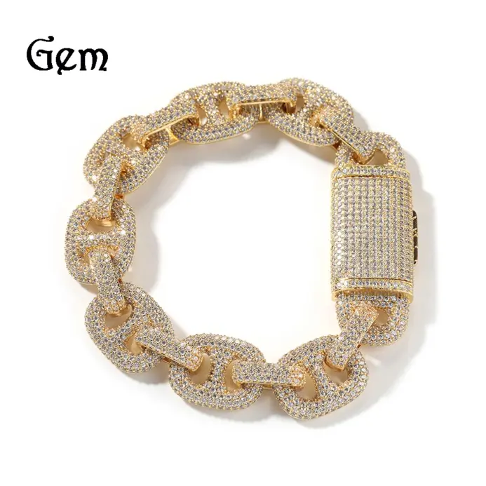 Collar de lujo de oro puro 24K 9999 de oro real para hombres y mujeres, cadena hasta la clavícula, collar de pareja de nariz de cerdo con diamantes de calle a la moda 2