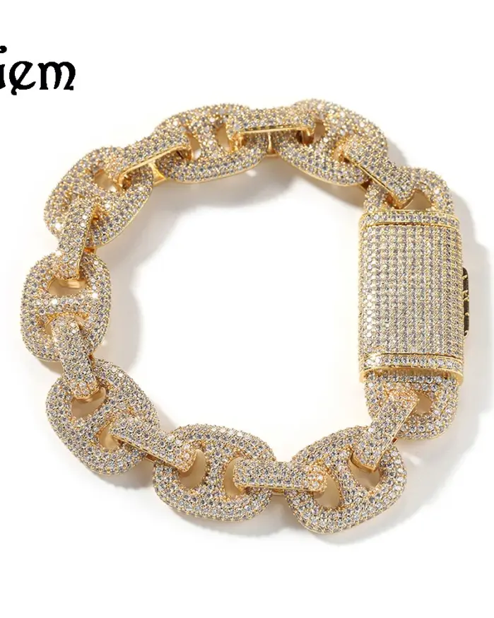 Collar de lujo de oro puro 24K 9999 de oro real para hombres y mujeres, cadena hasta la clavícula, collar de pareja de nariz de cerdo con diamantes de calle a la moda 2