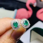 Pendientes de Esmeralda Natural para mujer, pendientes colombianos de plata 925, pendientes de piedras preciosas con certificado 6