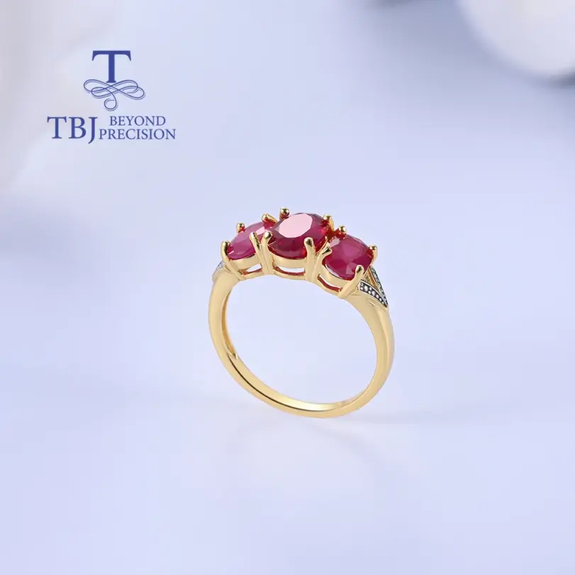 Anillo de rubí natural precioso y raro para mujer, plata de ley 925, elegante y exquisito regalo de aniversario y compromiso 4